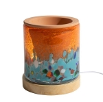 Orange Small LED Art Glass Planter
